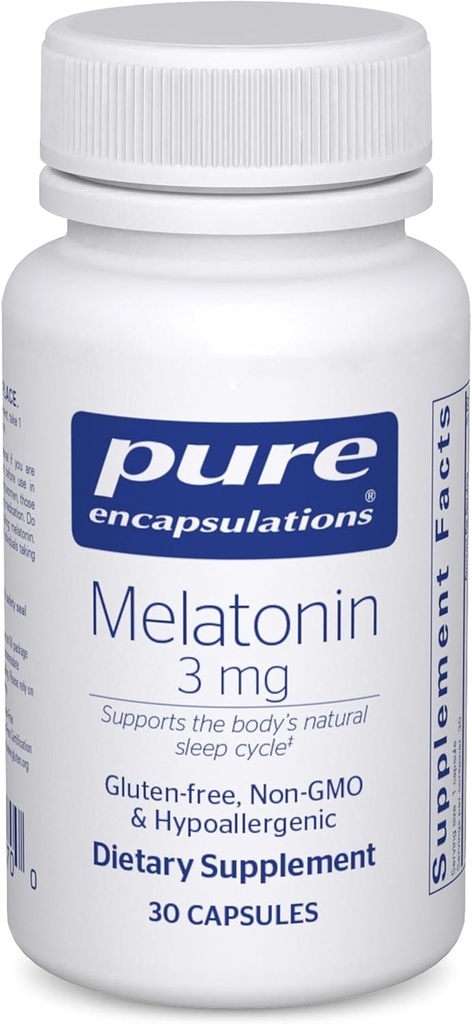 Pure Encapsulations Melatonin 3 mg - Antioxidant Supplement to Support Natural Sleeping ' Relief of Occasional Sleeplessness - for Natural Sleep Support* - 30 Capsules