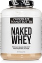 NAKED Whey Chocolate Peanut Butter Grass Fed Whey Protein Powder, No GMO, No Soy y Gluten Gratis, Crecimiento de Ayuda y Recuperación - 52 Servimientos