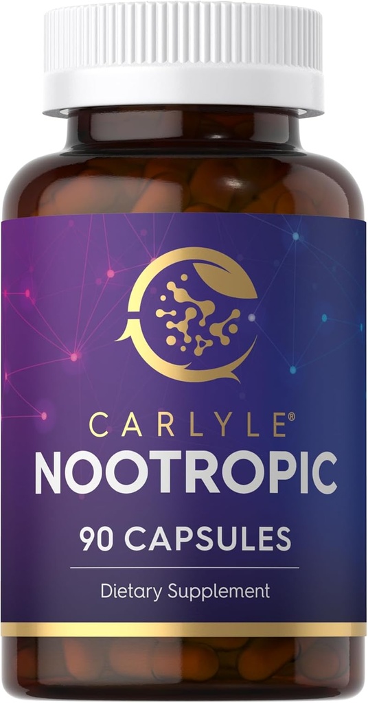 Carlyle Nootropic Supplement TEN 90 Capsules Silencio with B12, Guarana &amp; More Silencio Non-GMO &amp; Gluten Free