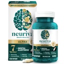NEURIVA Ultra Decaffeinated Clinically Tested Nootropic Brain Supplement for Mental Alertness, Memory, Focus " Concentration, Cognivive, Neurofactor, Phosphatidylserine, Vitaminas B6 B12, 60 cápsulas