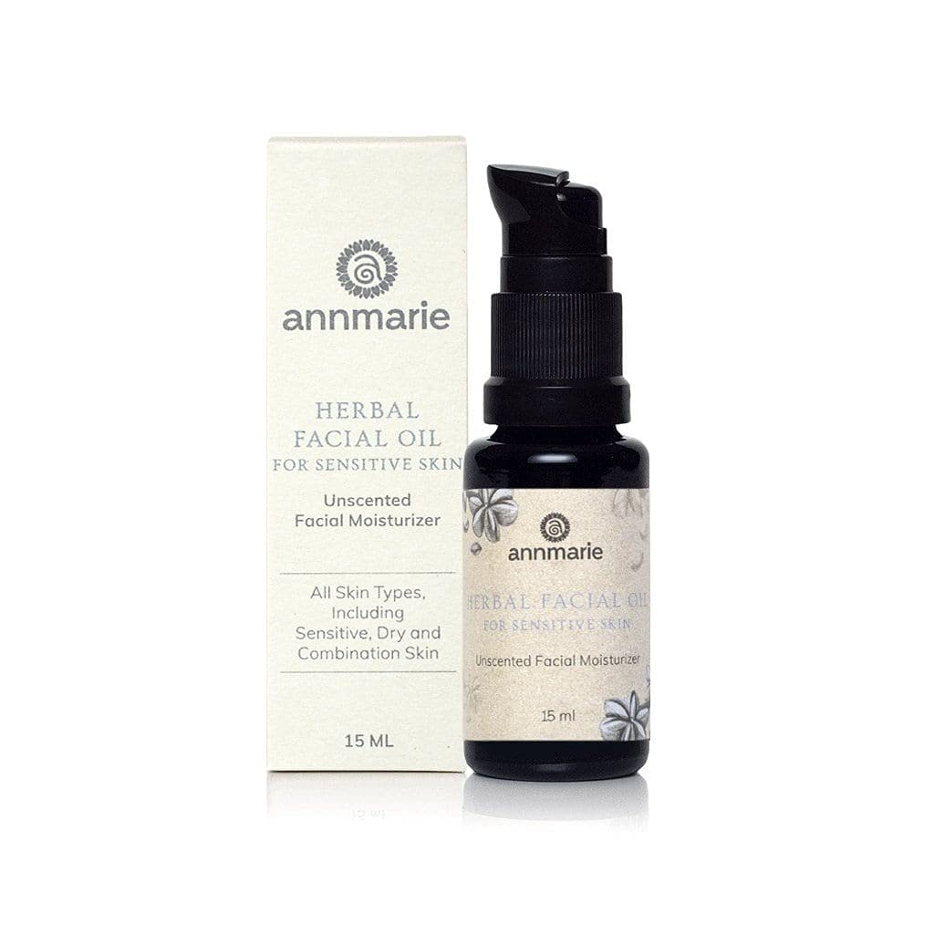 Anmarie Skin Care Herbal Facial Oil For Sensitive Skin - Aceite Facial Inscendente con Squalane, Sacha Inchi Oil + Camellia Seed Oil (15Ml / 0.5 Fl Oz)