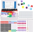 Swpeet 307 Pcs Modelo Molecular Kit para Química Orgánica e Inorgánica - Chemistry Modelo Molecular Conjunto de Estudiantes y Profesores - 126 Atomes & 30 Orbitales > 150 Enlaces & 1 Herramienta de Remover Enlace Corto