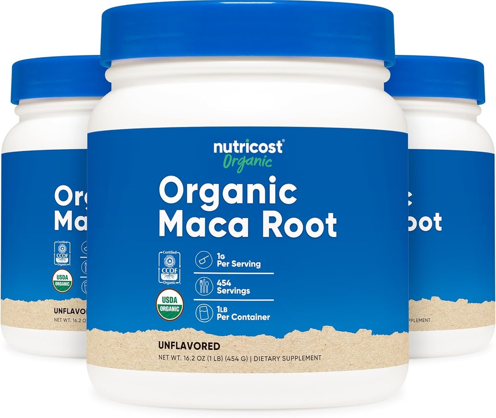 Nutricost Organic Maca Root Powder (1LB Each) (3 Pack)