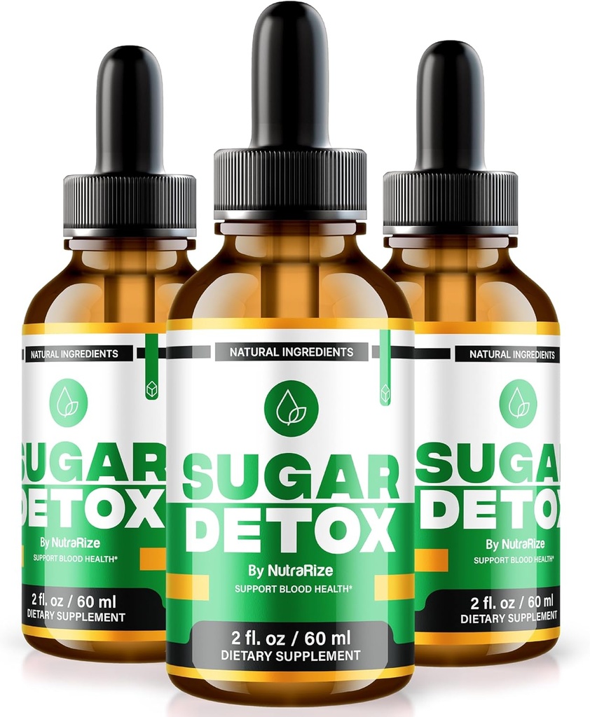 NutraRize (3 Pack) Sugar Detox Drops, SugarDetox Drops, 21-Day Sugar Detox Challenge, All-Natural Liquid Cleanse for Beginners, Premium Blood Formula Gotas Comentarios (90 Servings)
