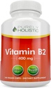 Puramente Holistic Vitamina B2 Riboflavin 400mg - 240 cápsulas Vegan, 8 meses de suministro - High Strength B2 Vitaminas - No GMO &amp; Gluten Gratis - Supports Energy Production & Cellular Health