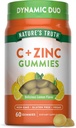 Verdad de la Naturaleza Vitamina C Gummies con Zinc para Adultos 60 cuentan con soporte inmunitario Silencio Vegan, No GMO &amp; Gluten Suplemento gratuito