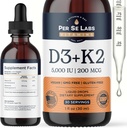 Vitamina D3 K2 Liquid Drops D3 5,000 IU + K2 MK-7 200mcg Max Absorption Immune Support for Kids and Adults ANTE Vegan ← Non-GMO TEN Gluten, Dairy, Soy Alcohol Free TEN 1 Oz
