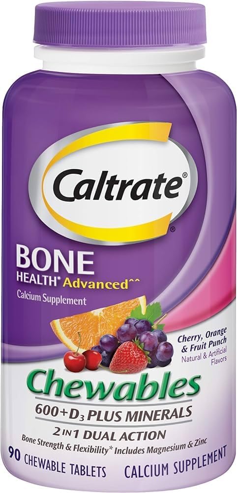 Caltrato Calcio &amp; Vitamina D3 Suplemento 600+D3 Plus Minerales Placa Chewable,90 Cuenta (Pack of 2)