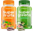 Vitamax Super Fruit and Vegetable Supplements – Whole Superfood Vitamins & Minerals – 90 Veggie y 90 Fruit Capsules para Mujeres, Hombres y Niños - Soy Gratis – Made in The USA