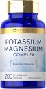Carlyle Potassium Magnesium Suplemento Silencio 200 Conde ← No GMO & Gluten Complejo Libre