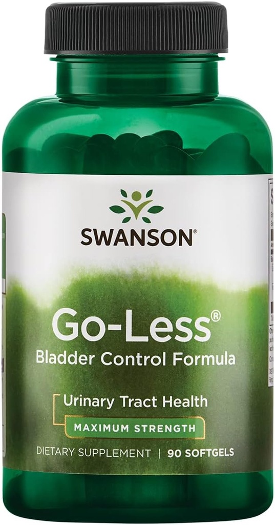 Swanson Go-Less Control de la vejiga Fórmula - Promueve la salud y la vejiga sana - Suplemento natural para adultos con extracto de semilla de calabaza - (90 Softgels) 1 Pack