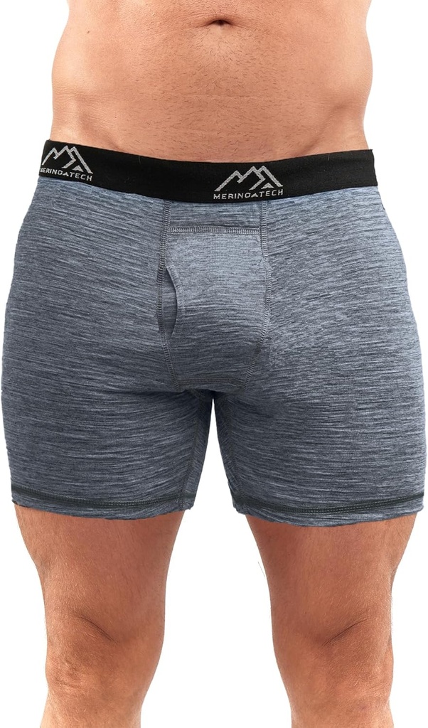 Merino.tech Merino Wool Ropa interior Hombres - 100% Merino Wool Long Boxer para Hombres (Medium, 1 Pack - 170 Iron Extra Long)