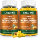 2 Pack Vegan 100MG Iron Suplemento Gummies for Women &amp; Men - with Vitamin C, A, B for Adults &amp; Kids - Energy Support for Iron Deficiency, Anemia - Pineapple Flavor (120 Ct)