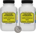 Calcio Hydroxide [Ca(OH)2] 99,9% ACS Grade Powder 8 Oz en dos botellas de ahorro de espacio