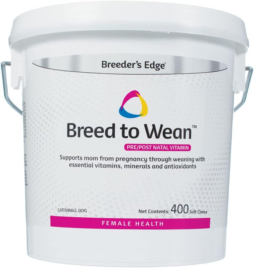 El Edge de Breeder se alimenta de multivitaminas húmedas, prenatales y posnatales para perros y gatos, apoya a las madres embarazadas y enfermeras, proporciona antioxidantes, vitaminas y minerales, 100 ct para gatos y perros pequeños