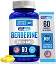 Nos gustan las vitaminas  sometida NSF suplemento de bereberina certificado, 1200mg, Puro Max fuerza bereberina HCL - 60 cápsulas vegetarianas (Gluten Free, Non GMO) - 30 servicios