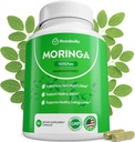 Rosabella Moringa Capsules - Pure Moringa Powder, Energía, Esquí, Inmune &amp; Gut Health Superfood, Rico en Antioxidantes, Vitaminas Esenciales &amp; Aminoácidos, Natural Green Superfood Suplemento - 60 Conde