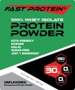 Whey Isolate Protein Powder Desflavored - 30g Protein Powder - Kosher, Halal, Keto, Clean Label, Fast Protein - 2LB 30 Servings