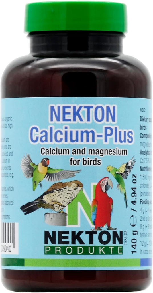Calcio Nekton Plus - Calcio con Magnesio & Vitaminas, Blanco, 140g/5 oz