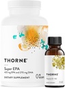 THORNE - Super EPA (90 Gelcaps) & Vitamina D + K2 (1 Oz) Bundle - Apoya la salud ósea, la estructura muscular " salud conjunta - gluten, lácteo " libre de soja