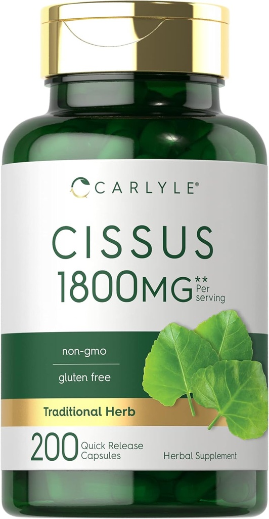 Carlyle Cissus Quadrangularis 1800mg ← 200 Capsules ← Tradicional Herb Extract Suplemento No GMO y Gluten Free Formula