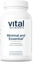 Nutrientes vitales Minimal y Esencial Multivitamínico Silencio Vegetariano Uno por día Multi Vitamina, Mineral, & Antioxidante Suplemento* Silencio Iron-Free TEN Gluten, Dairy, Soy Gratis Silencio No-OMM ANTE 90 cápsulas