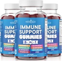 NEW AGE 8 in 1 Immune Support Booster Supplement with Astragalus Root, Vitamina C y Zinc 50mg, Vitamina D 5000 UI, Quercetin & Bromelain (8 in 1 Gummies (Pack of 3))