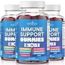 NEW AGE 8 in 1 Immune Support Booster Supplement with Astragalus Root, Vitamina C y Zinc 50mg, Vitamina D 5000 UI, Quercetin & Bromelain (8 in 1 Gummies (Pack of 3))