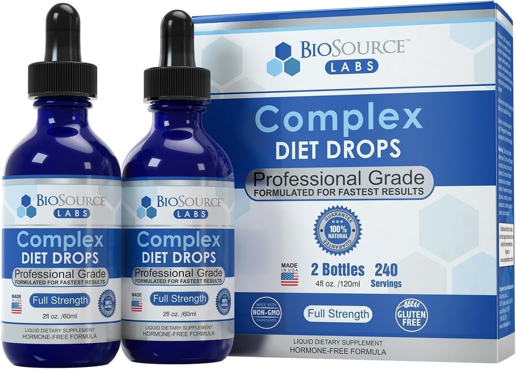 Las gotas de dieta complejas – las mejores gotas naturales para hombres y mujeres (2 Bottle Pack) - 60 Day Supply
