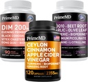 Ceylon Cinnamon (1pk), Nitric Oxide (1pk), y Menopause Support (1pk) Suplemento Bundle - Potent Vitamins for Heart, Metabolism, Hormones, &amp; Immune Support - Non-GMO, Vegan, Gluten-Free