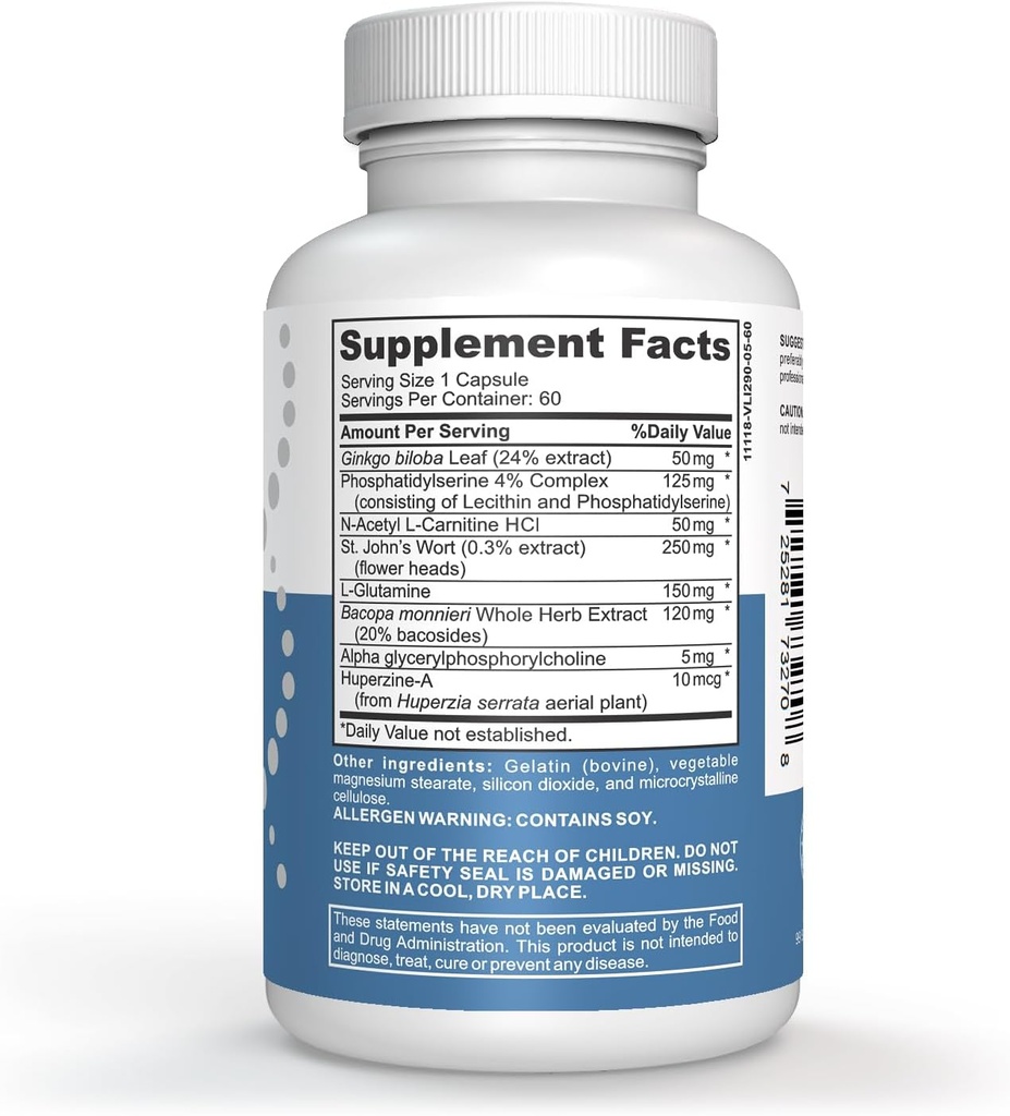 Advanced Memory Formula Extreme Brain Booster, Brain Supplement for Memory, Focus and Mental Performance, Memory Vitamins for Better Brain Health 180 Capsules (3 Pack)