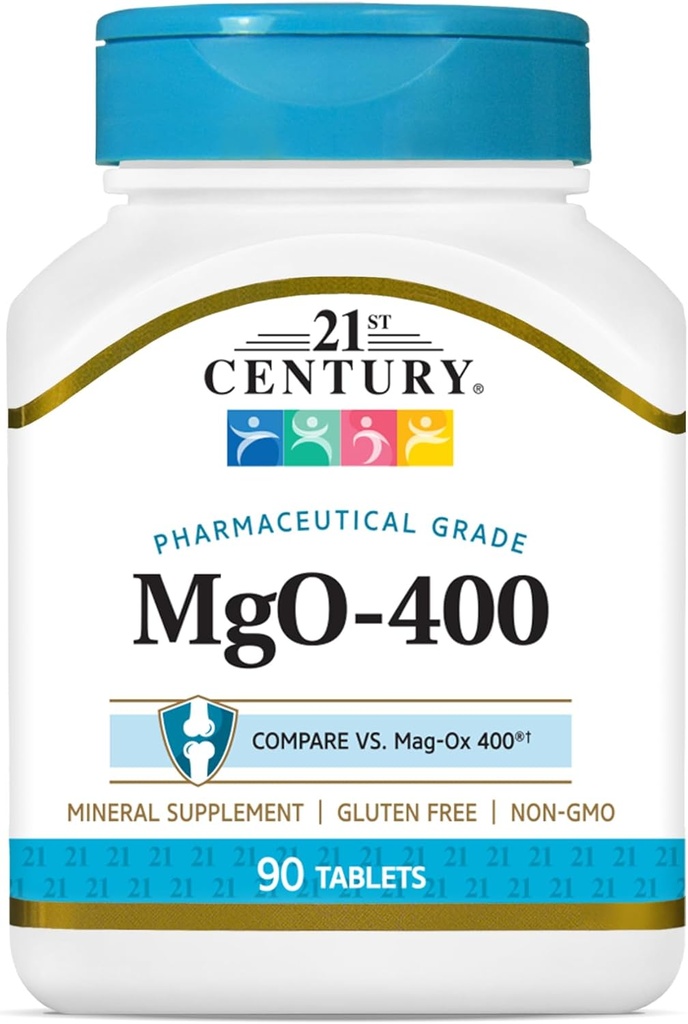 21st Century mgO 400 mg Tabletas, 90 Cuenta, surtido