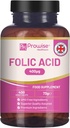 Folic Acid Tablets 400 mcg - 400 Vegan Vitamina B9 Tablets  13 Month Supply ← Vitamin B9 Pregnancy Care ← Función normal del sistema inmunológico " Crecimiento de tejido materno durante el embarazo 