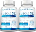 Omega-3MD - Pez aceite EPA & DHA - Mejorar la salud cognitiva - 2 botellas - 6 meses de suministro