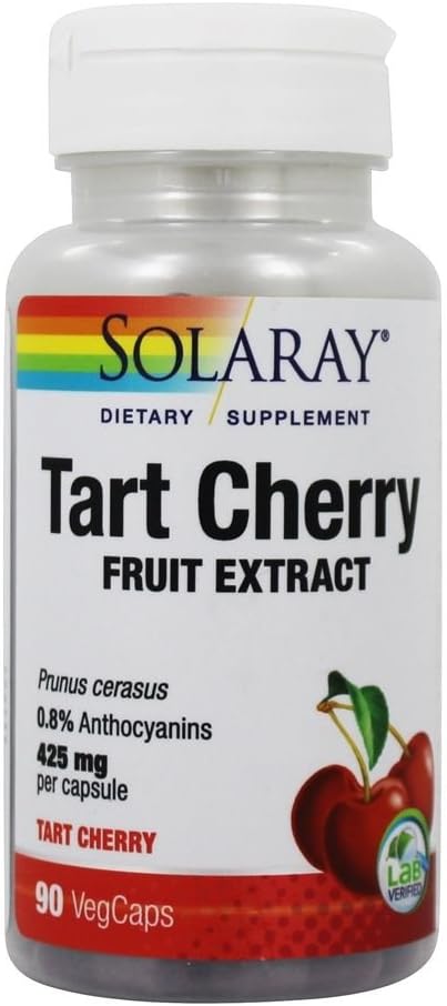 SOLARAY Tart Cherry Fruit Extract 425mg ¦ Healthy Uric Acid Levels " Joint Support with Anthocyanins  durable 90ct, 45 Serv.