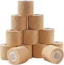 Bandas Cohesive Cohesive Cohesive, 2” x 5 Yards for First Aid, Sprains, Swelling, Sports, Pets, Tan Color – 12 Condes