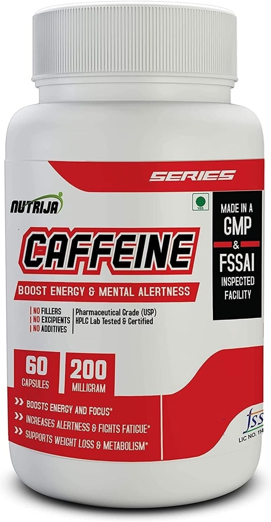 Caffeine 200mg - 60 cápsulas ← Enhance Mental Focus &amp; Energy