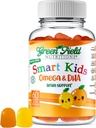 Greenfield Nutritions Smart Kids Halal Omega 3 Gummies with DHA - 60 Halal Vitamins for Kids, Supports Brain & Immune Health - Vegan, Non-GMO, Gluten, Gelatin-Free y Peanut-Free Halal Gummy Vitaminas