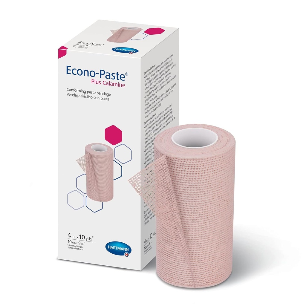 Hartmann 47410000 Econo-Paste Conforming Zinc-Oxide Paste Bandage with Calamine, Latex-Free, 4" Ancho, 10 yd. Longitud (Pack of 12)