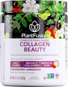 PlantFusion Vegan Collagen Beauty - Pólvora de Collagen Vegan para Mujer - Piel de pelo y uñas Vitaminas - Gluten Free, Non-GMO, Non-Dairy (Strawberry Lemonade 18 Servings)