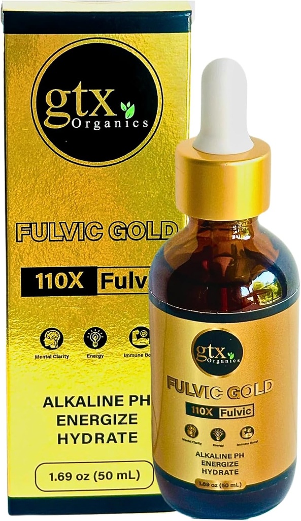 Trace Mineral Drops (200 Servings)(Flavorless), Gold Color y Highly Alkaline Minerals- 74 Trace Minerals from Pure Fulvic Mineral Extract- Concentrated, Plant-Based, Trace Minerals Supplement