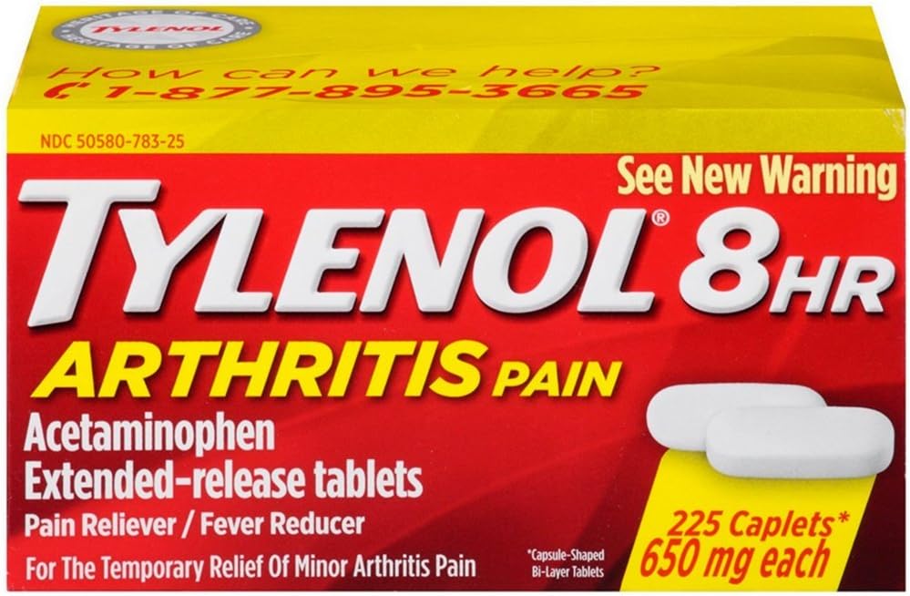 Tylenol 8 horas Artritis Dolor Alimentador Fever Reductor Extendido Caplet de liberación, 225 Conde