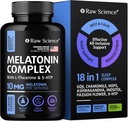 Melatonina 10 mg Suplemento de sueño - L Theanine, GABA Calm, L-Tryptophan - Suplementos de sueño profundo para adultos con Ashwagandha, Flores de pasión, Balm de limón, manzanilla, Magnesio Apoyo al sueño - 60 cápsulas