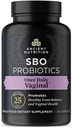 Probiótico de nutrición antigua para las mujeres, una vez probióticos diarios para la salud vaginal, 30ct, equilibrio saludable de levadura para la atención femenina, hecho con vinagre de arándano y manzana, 25 millones de UFC*