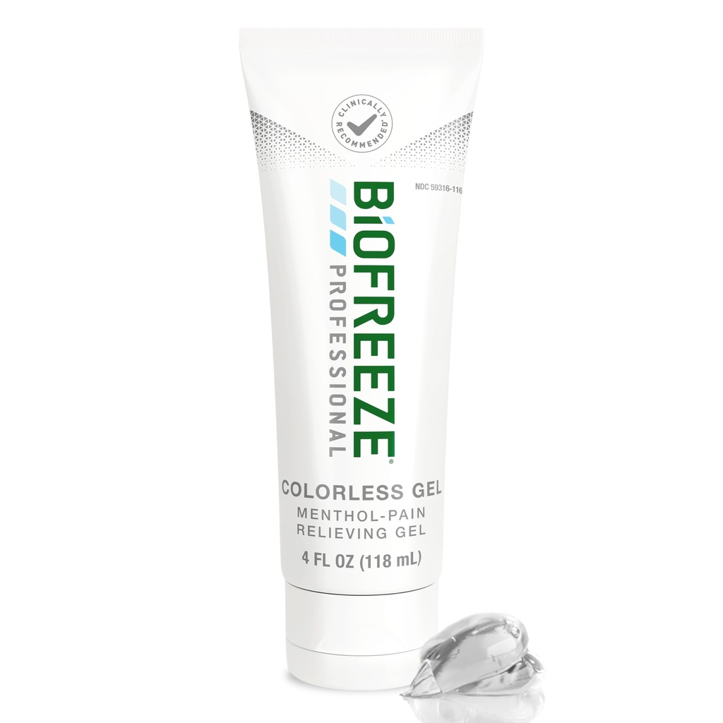 Biofreeze Professional Gel Doin Relief, Knee " Lower Back Pain Relief, Arthritis Dolor de dolor, Sore Muscle Relief, Neck Doin Relief, Cooling Joint Pain Relief, Colorless Menthol Gel 4 Fl Oz