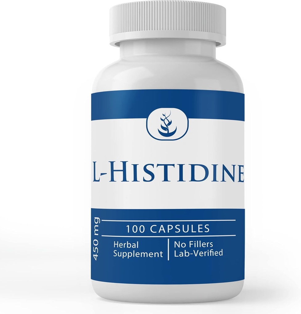 PURE ORIGINAL INGREDIENTES L-Histidine (100 cápsulas) Siempre puro, sin aditivos ni artillería, Lab Verified