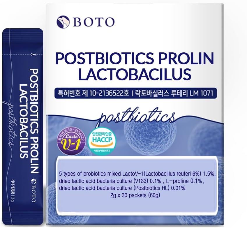 BOTO Korean Care it Probiotics Natural Prebiotics Proline Breast Milk Lactobacillus, Colon Cleanse, Immunity Support - 1 Mes (30 of Pack, PostBiotics)
