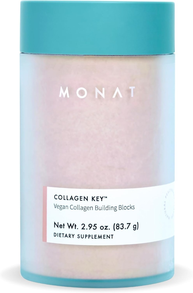 Llave de Collagen MONAT - Libera tu radiación natural – Soporte Holístico para la Belleza - Fórmula de Aminoácidos Veganos – Libre de Azúcar – Sabor de Berry Peach – Blend Wellness para el cabello, la piel y las uñas
