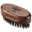 BFWood pequeño cepillo de barba de viaje - Natural Boar Bristles con madera de nogal negro