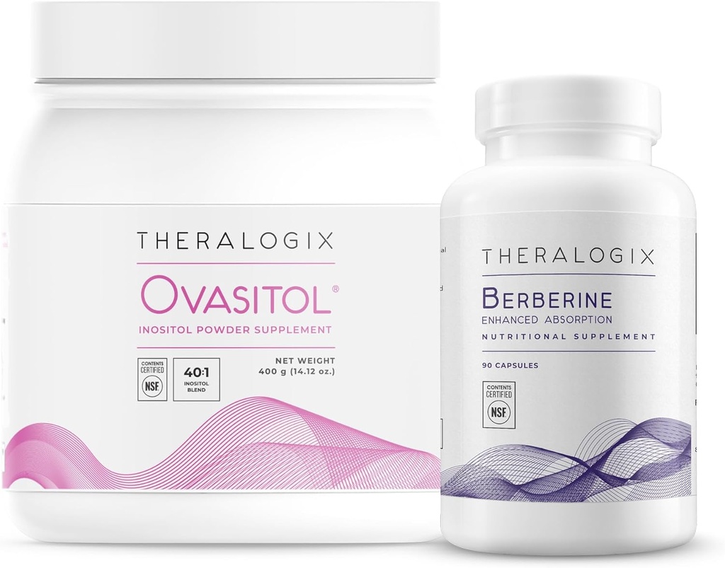 Theralogix Ovasitol Inositol Canister + Berberine Enhanced Absorption Bundle, 14.12 Ounce & 90 Conde (Pack of 2)